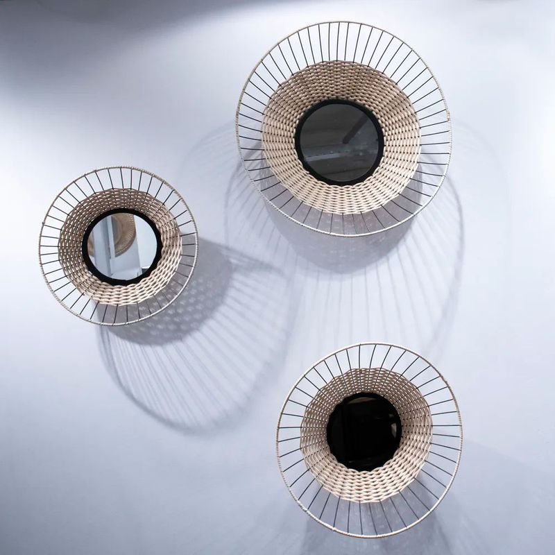 Wandspiegel TRIX Rattan natur