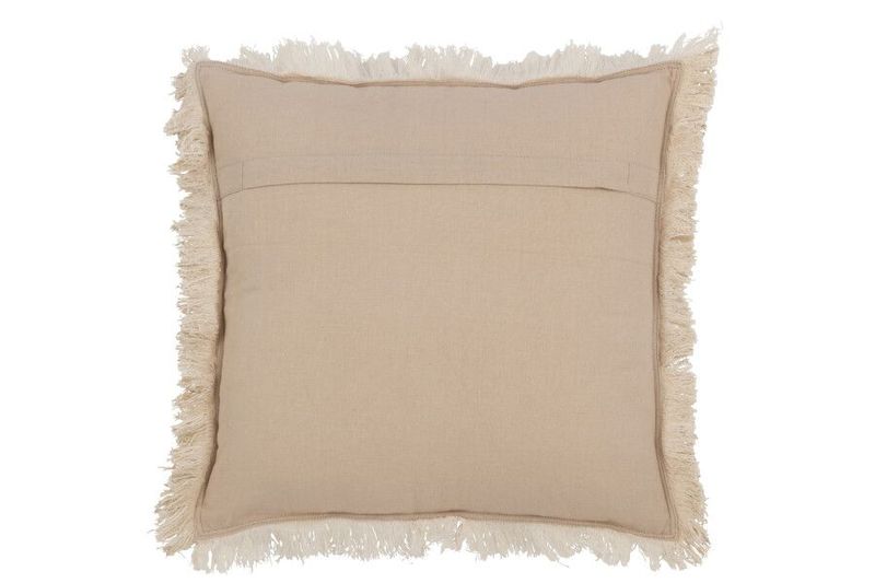 Kissen Fransen Musselin Dunkel Beige