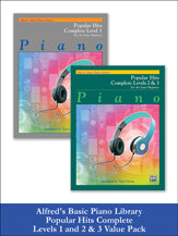 Alfred's Basic Piano Library: Popular Hits, Complete Levels 1 and 2 & 3 (Value Pack)