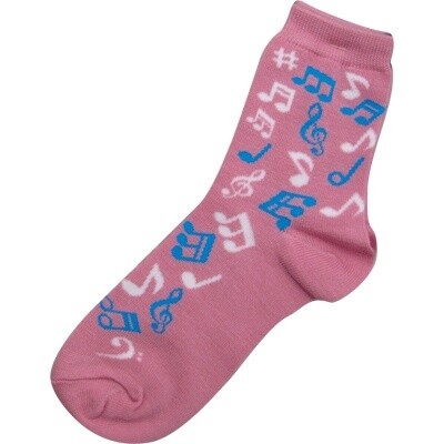 Pink Music Note Socks