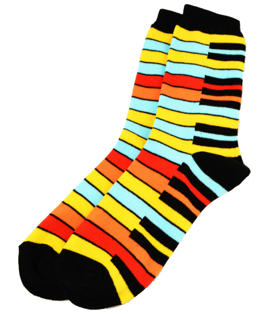 Yellow Rainbow Keyboard Socks