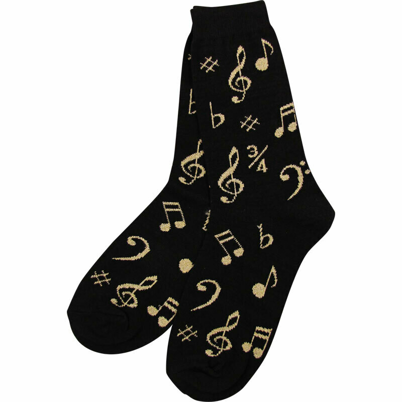 Black and Gold Music Note Socks