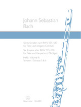 Six Sonatas after BWV 525-530 for flute and harpsichord (or piano) Volume 3:  Sonatas 5 &amp; 6