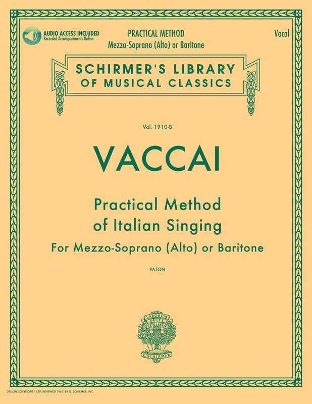 Vaccai: Practical Method of Italian Singing - 
Mezzo-Soprano (Alto) or Baritone