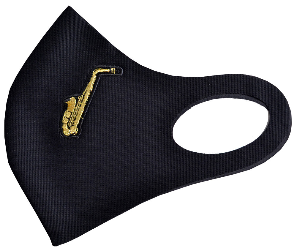Music mask - black with saxophone