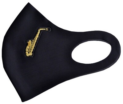 Music mask - black with saxophone