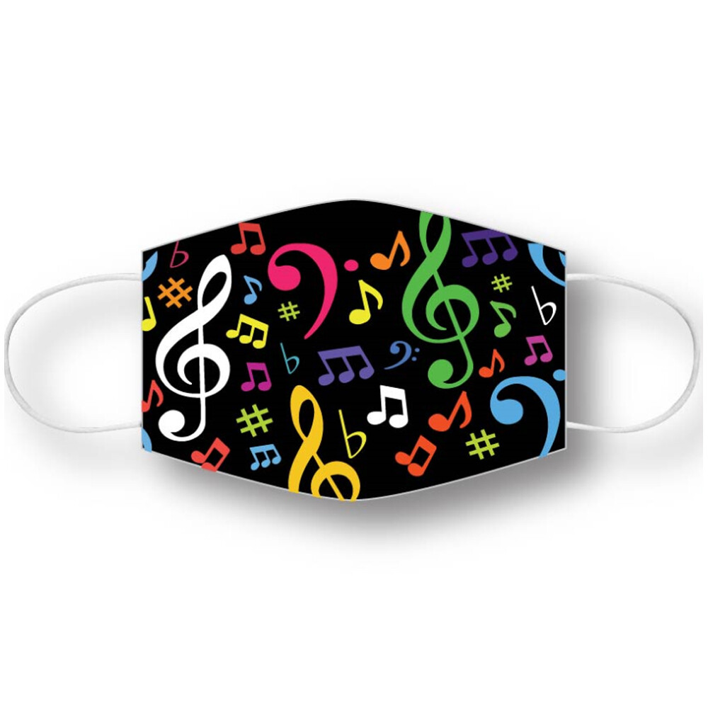Music mask - black with multi-color notes