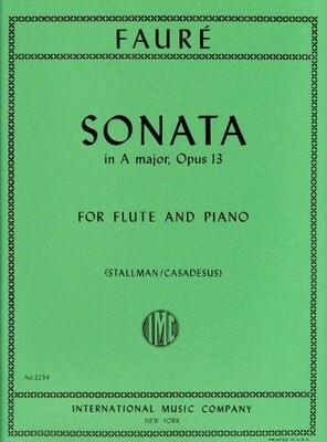 Sonata in A Major, Opus 13 - arranged for flute and piano