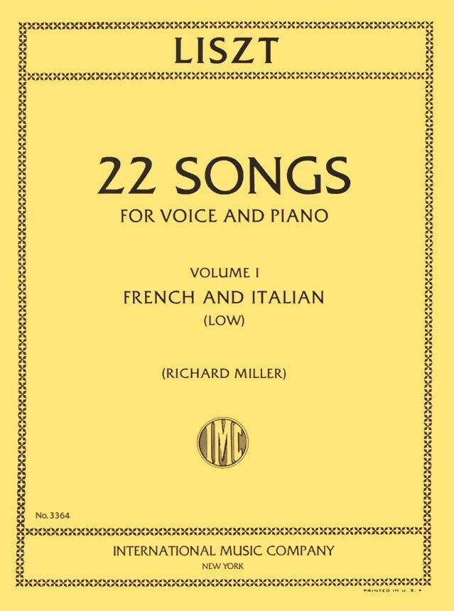 22 Songs for Voice and Piano, Vol.1 Low voice