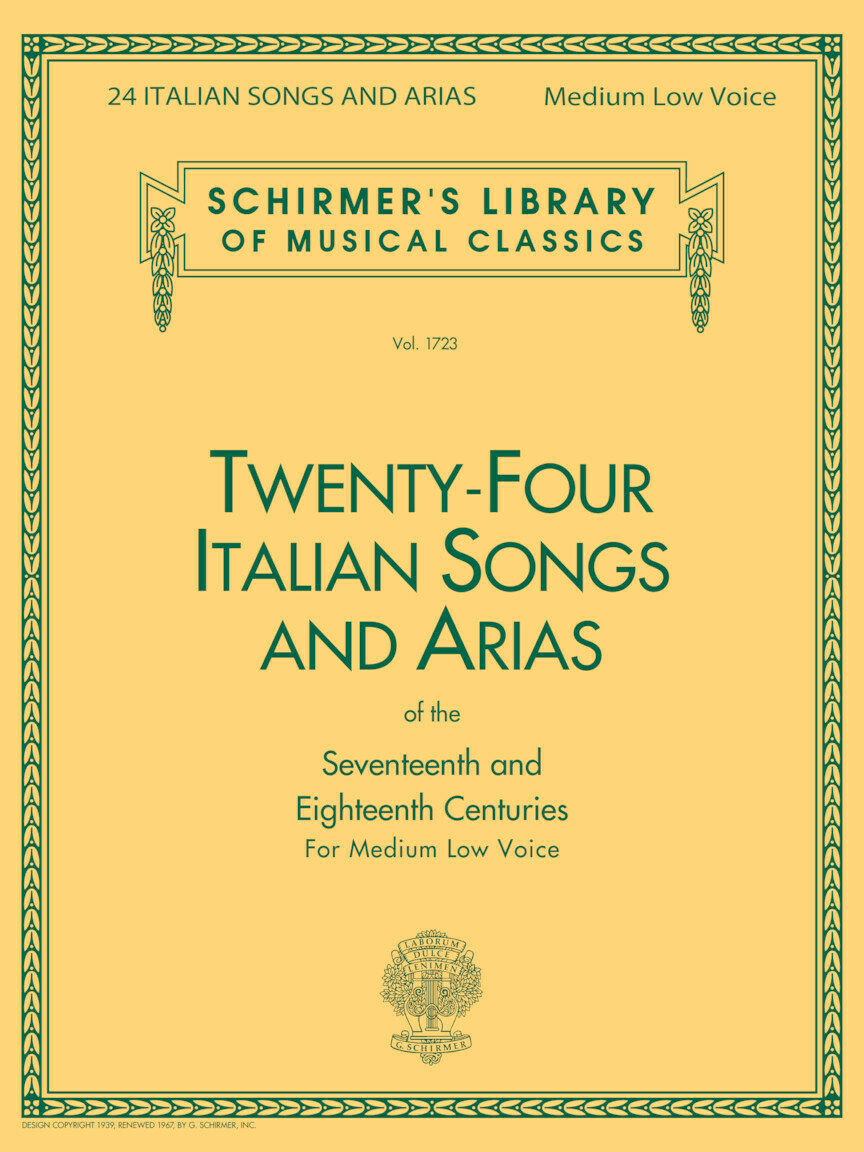 24 Italian Songs &amp; Arias - Medium Low Voice (Book only)