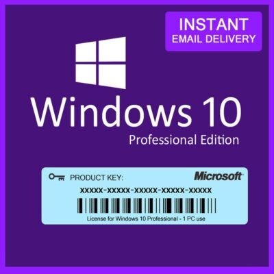 Windows 10 PRO Professional License - RETAIL DIGITAL Instant Product Key