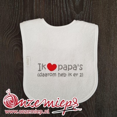 Witte slab met &quot;Ik hou van papa&#39;s (daarom heb ik er 2)&quot;