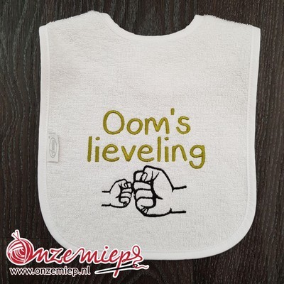 Witte slab met &quot;Oom&#39;s lieveling&quot;
