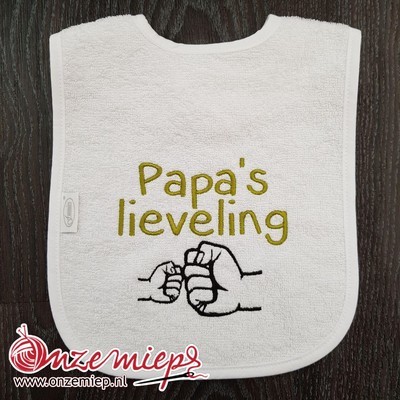 Witte slab met &quot;Papa&#39;s lieveling&quot;