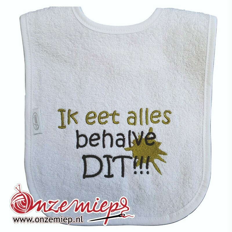 Witte slab met "Ik eet alles behalve DIT"