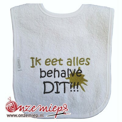 Witte slab met &quot;Ik eet alles behalve DIT&quot;