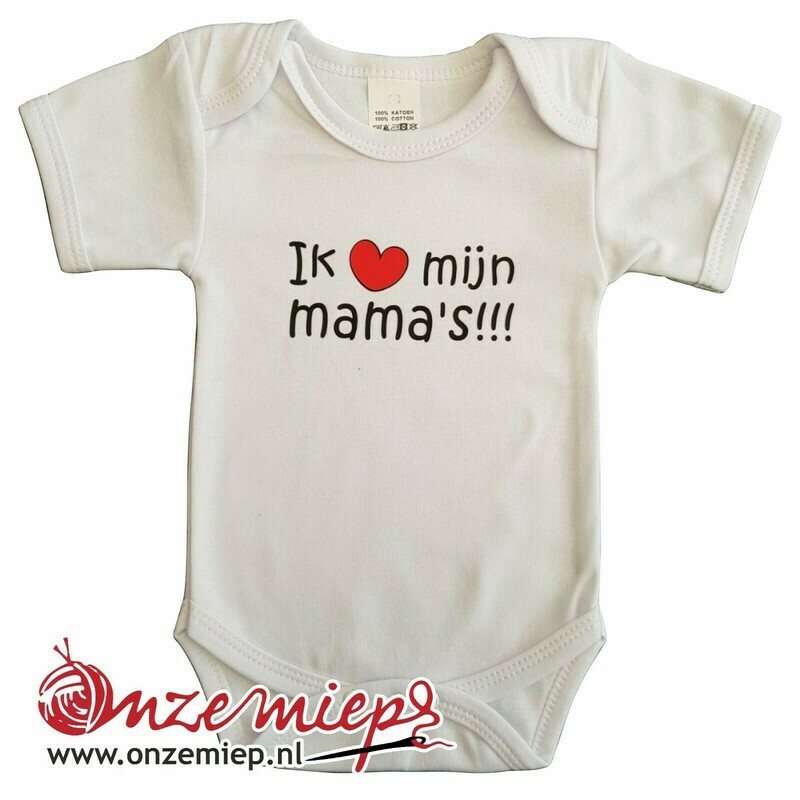 Witte romper met &quot;Ik hou van mijn mama&#39;s&quot; - maat 68