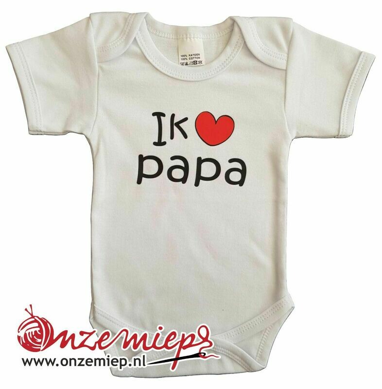 Witte romper met &quot;Ik hou van papa&quot; - maat 80