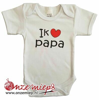 Witte romper met &quot;Ik hou van papa&quot; - maat 80