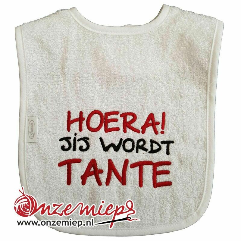 Witte slab met &quot;Hoera! Jij wordt tante&quot;