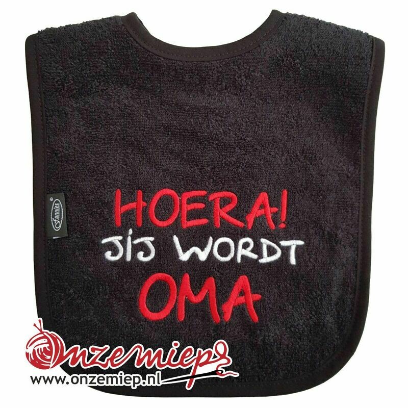 Zwarte slab met &quot;Hoera! Jij wordt oma&quot;