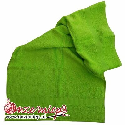 Handdoek met naam - lime groen - 50 x 100 cm