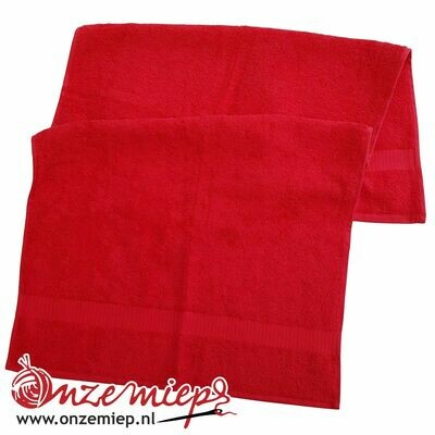 Handdoek met naam - rood - 50 x 100 cm