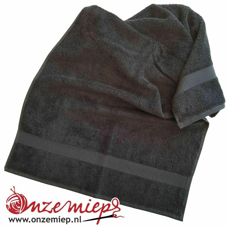 Handdoek met naam - zwart - 50 x 100 cm
