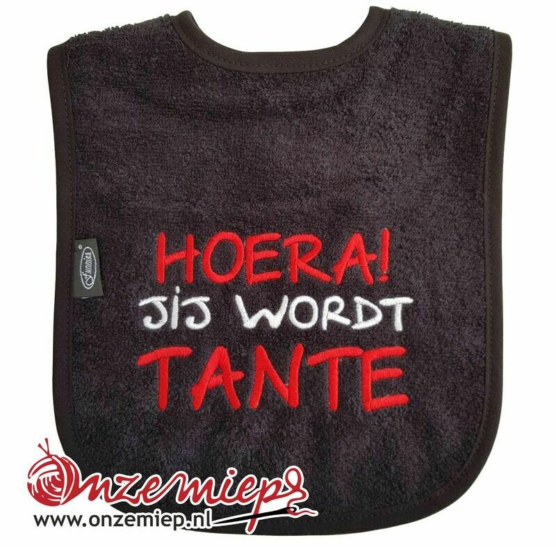 Zwarte slab met &quot;Hoera! Jij wordt tante&quot;