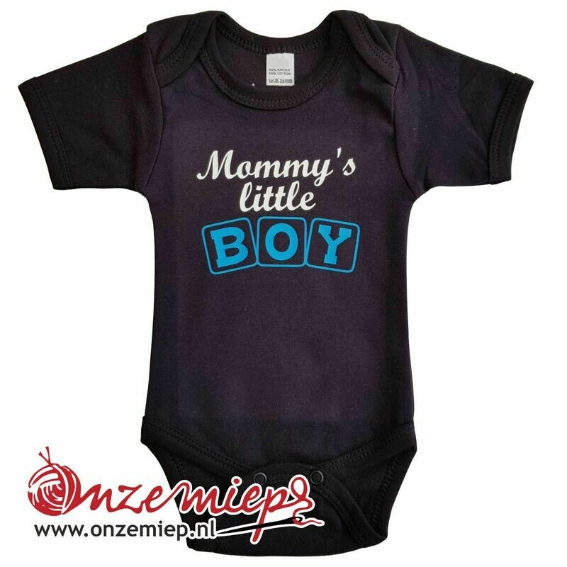 Zwarte romper met &quot;Mommy&#39;s little boy&quot;