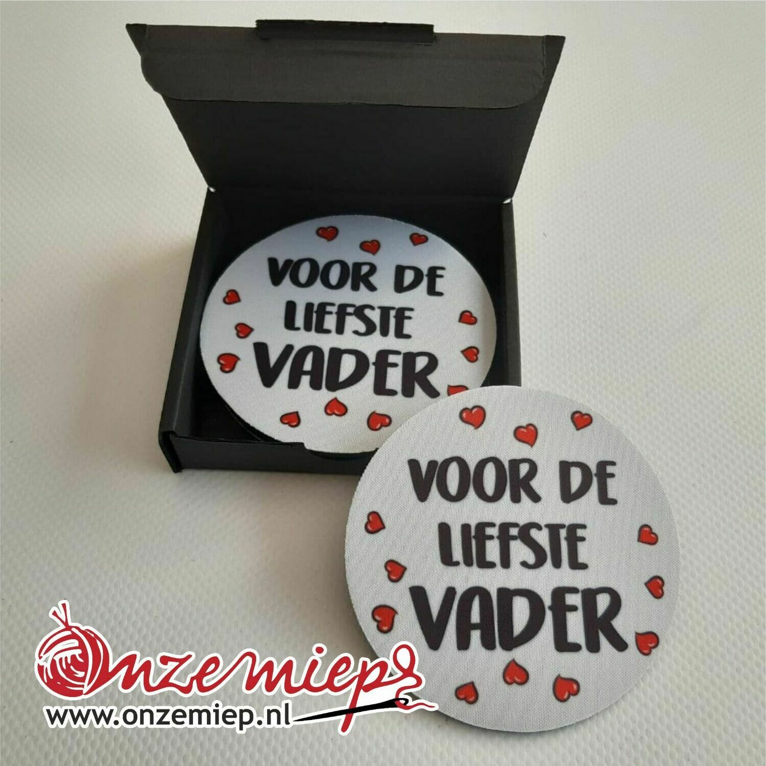 6 onderzetters met &quot;Voor de liefste vader&quot;