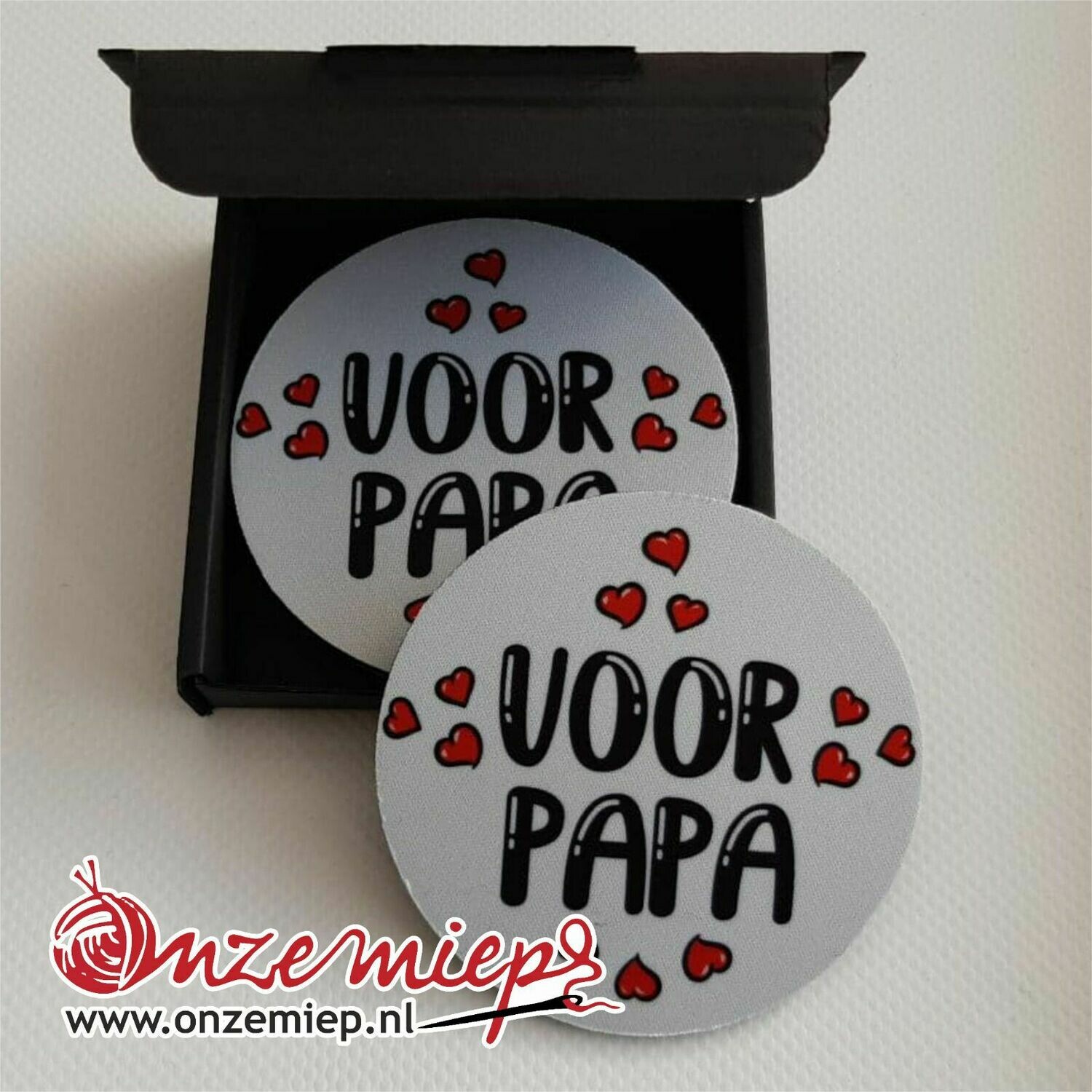 6 onderzetters met &quot;Voor papa&quot;