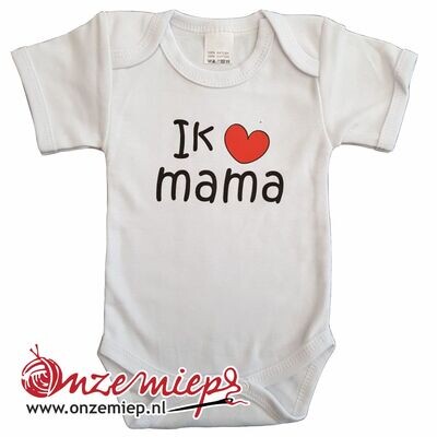 Witte romper met &quot;Ik hou van mama&quot; - maat 68