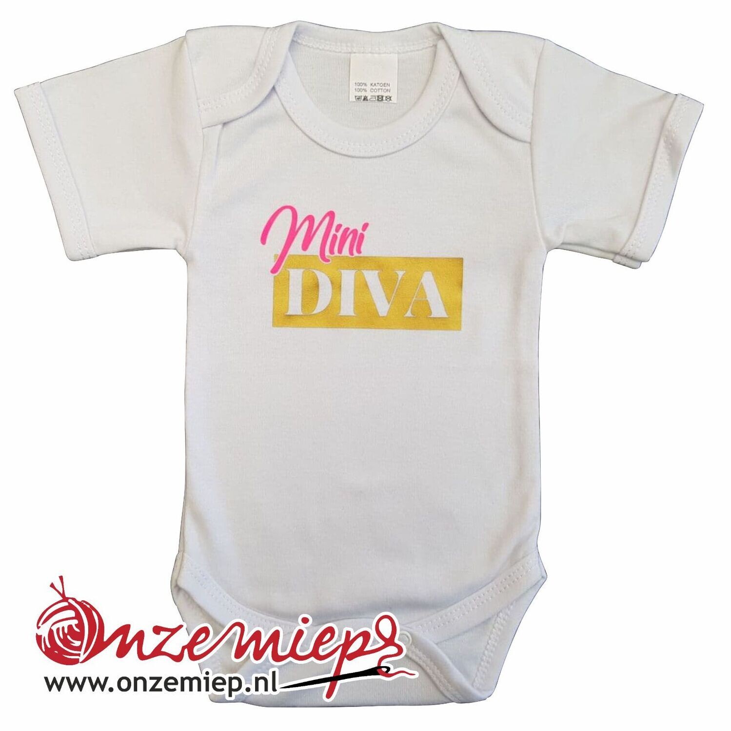 Witte romper met &quot;Mini Diva&quot;