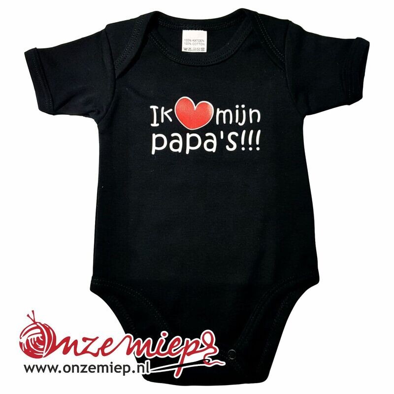Zwarte romper met &quot;Ik hou van mijn papa&#39;s&quot;