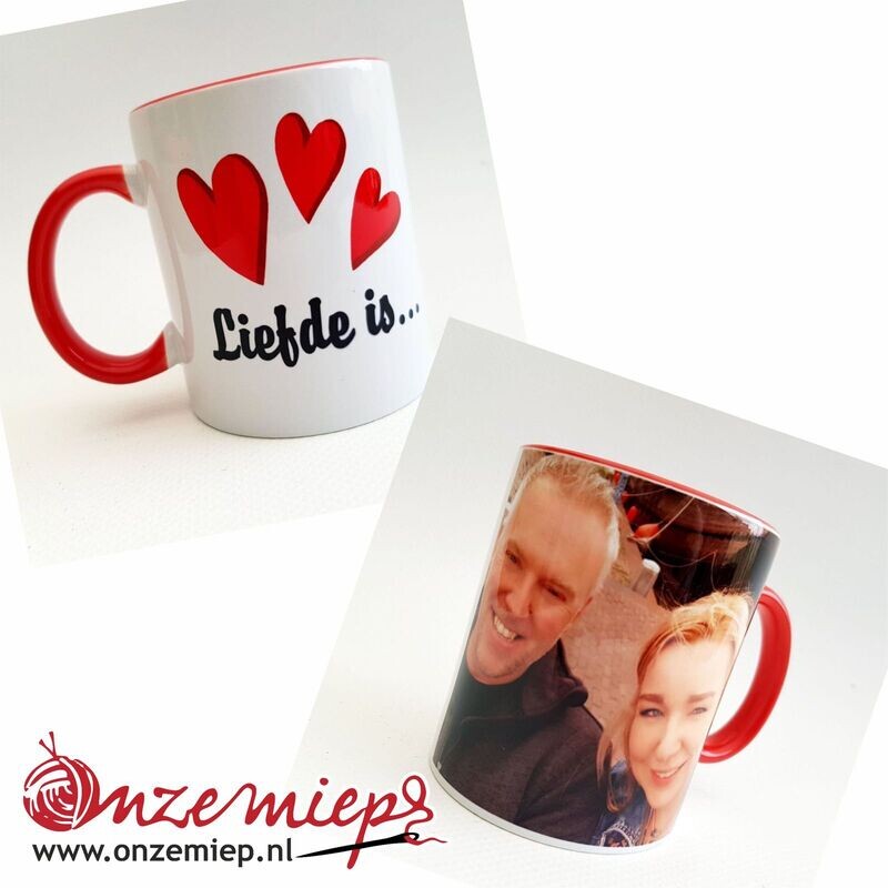 Persoonlijke valentijns mokken - eigen ontwerp - met foto