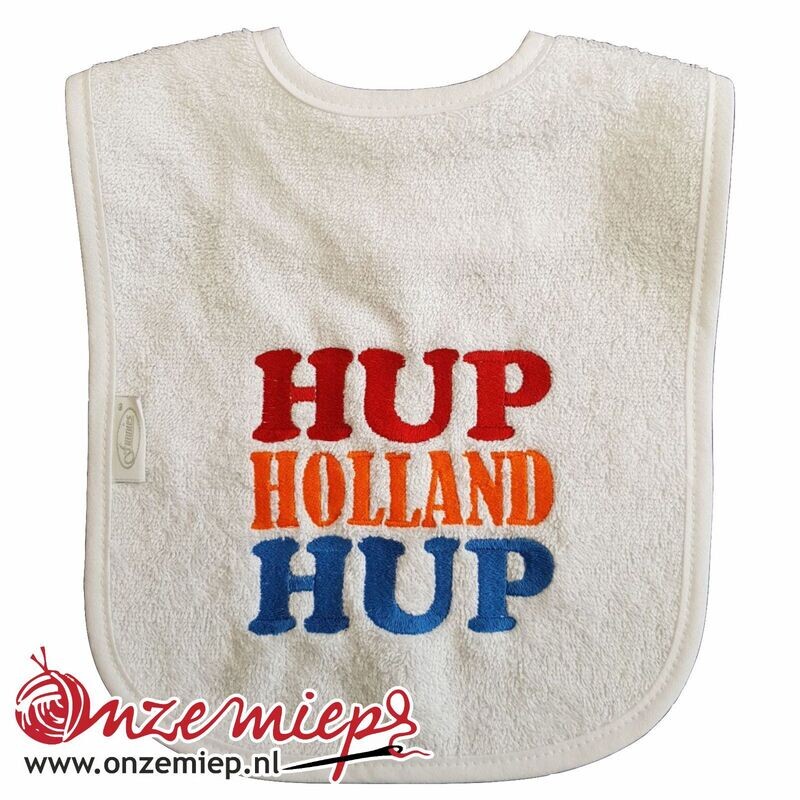 Witte slab met &quot;HUP HOLLAND HUP&quot;