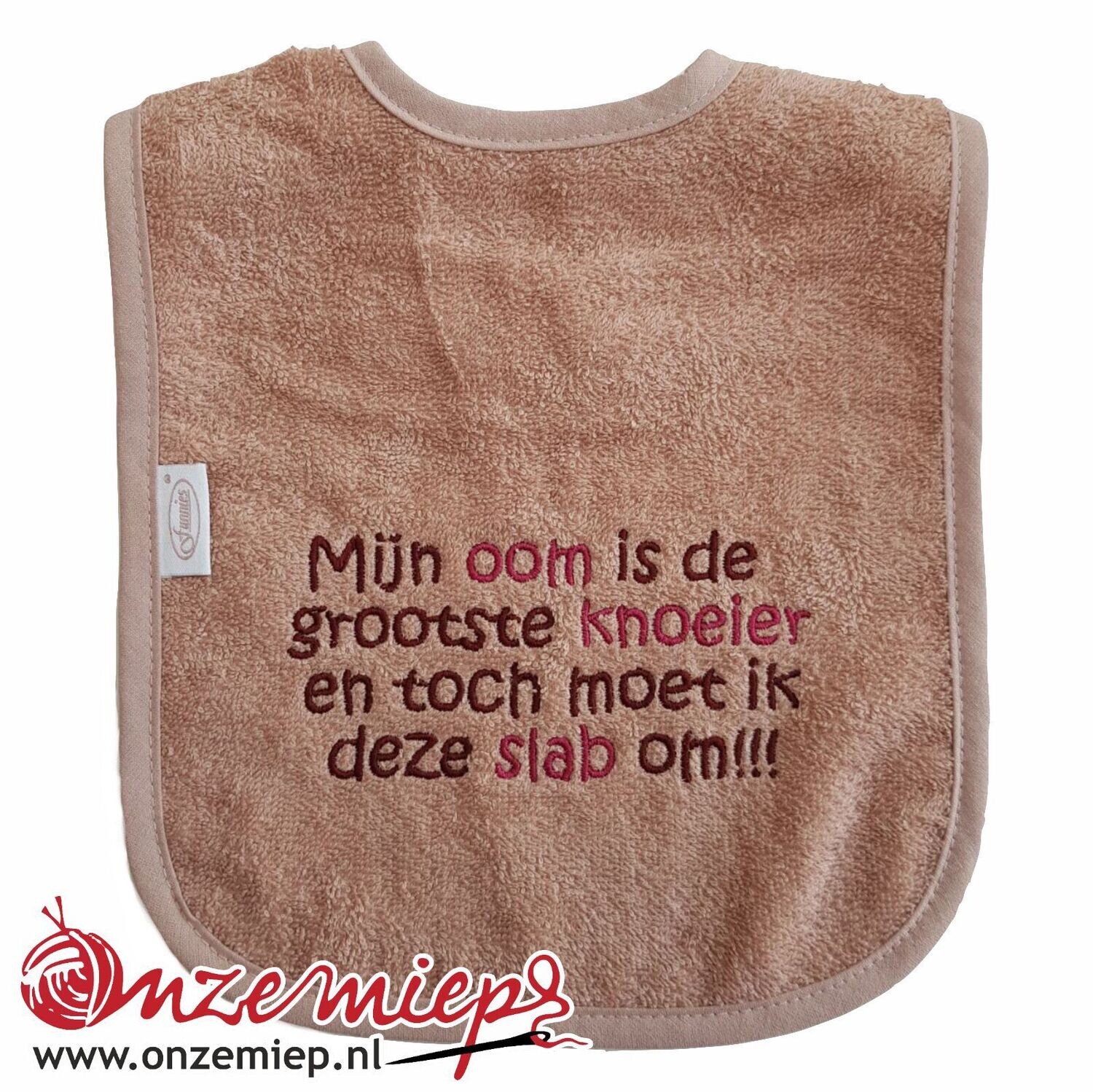 Pinkstone slab met &quot;Mijn oom is de grootste knoeier en toch moet ik deze slab om!!!&quot;