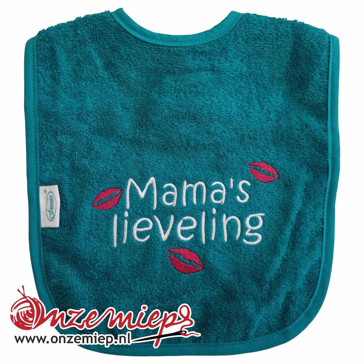Lake green slab met &quot;Mama&#39;s lieveling&quot;