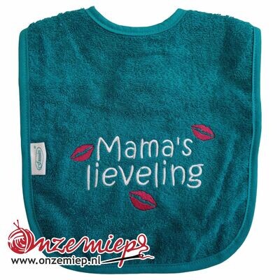 Lake green kleurige slab met &quot;Mama&#39;s lieveling&quot;