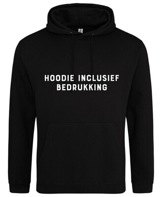 Hoodie inclusief bedrukking - deep black