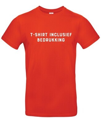 T-shirt inclusief bedrukking - fire red