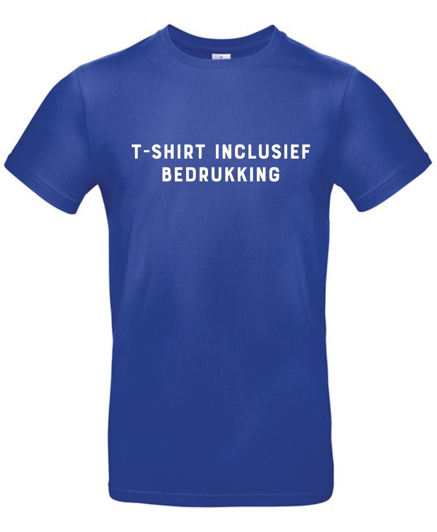 T-shirt inclusief bedrukking - cobalt blue