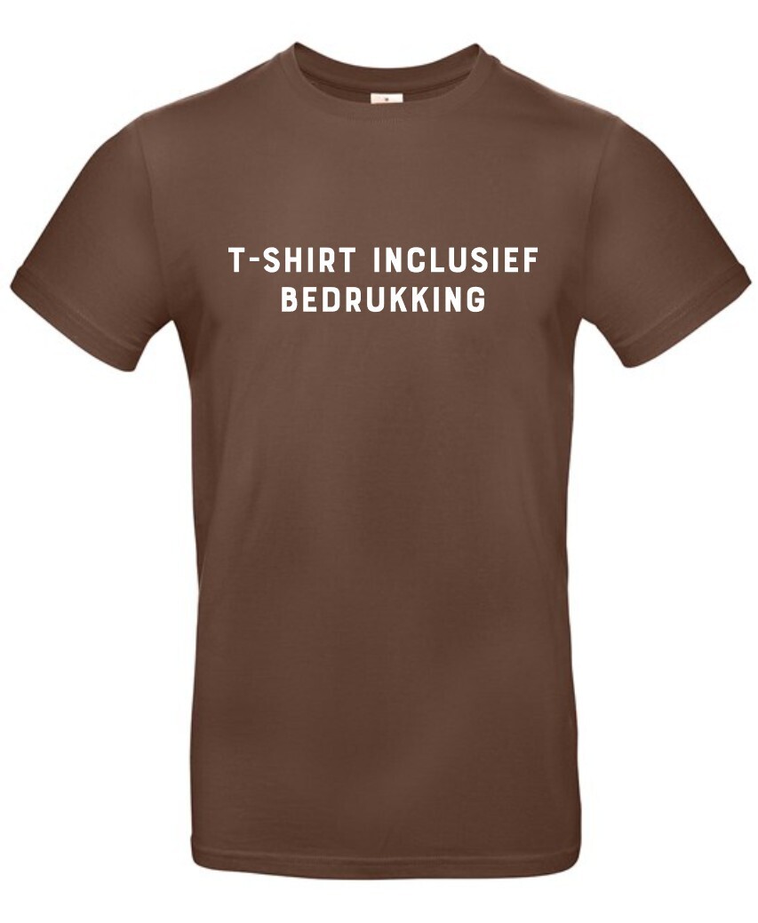 T-shirt inclusief bedrukking - chocolate