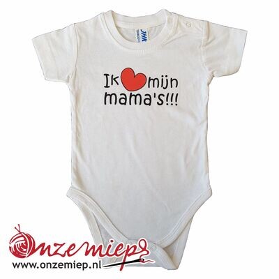 Witte romper met &quot;Ik hou van mijn mama&#39;s&quot;