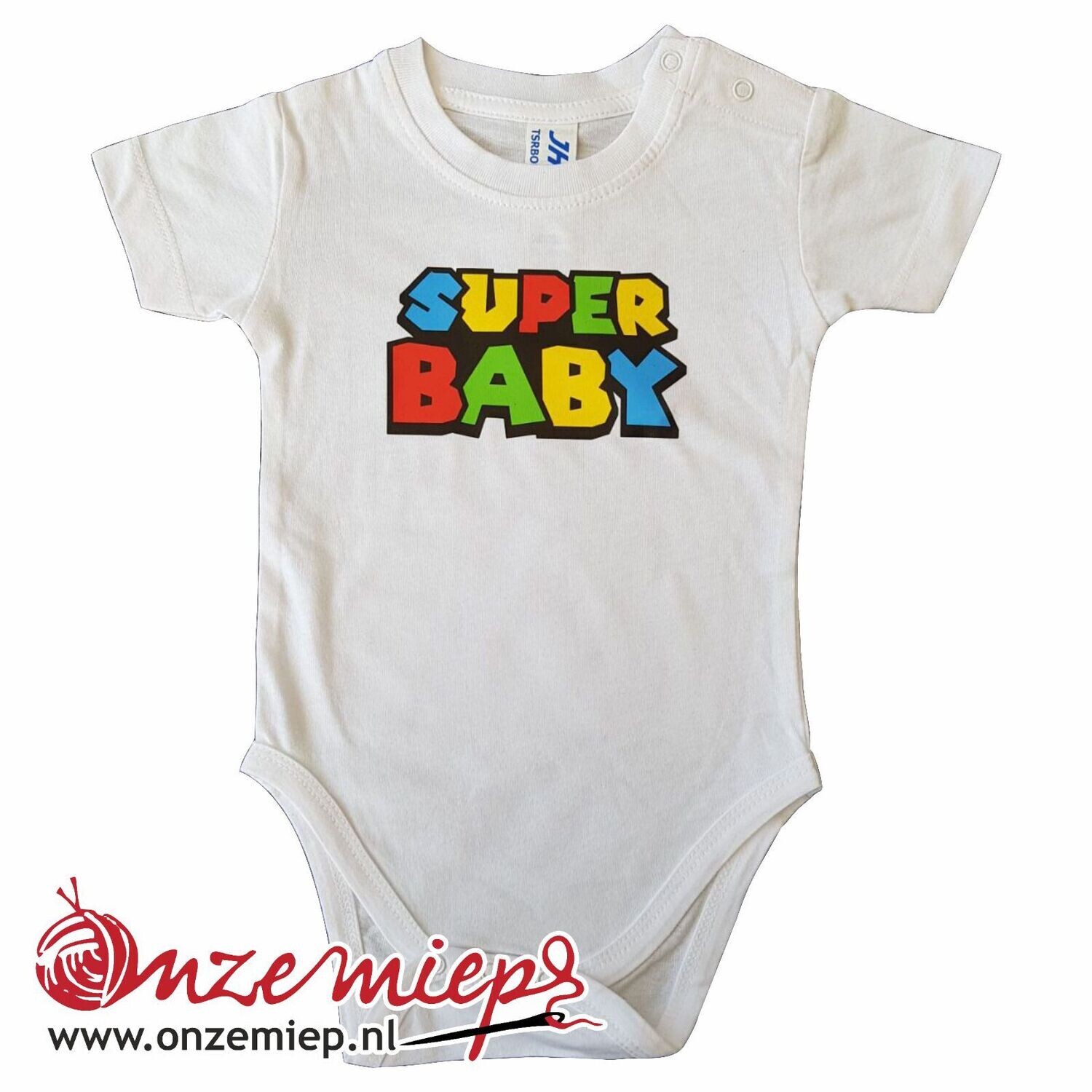 Witte romper met &quot;Super baby&quot;