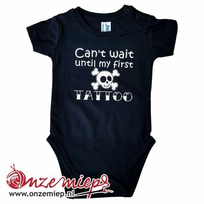 Zwarte romper met &quot;Can&#39;t wait until my first tattoo&quot;