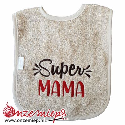 Crème slab met "Super Mama"