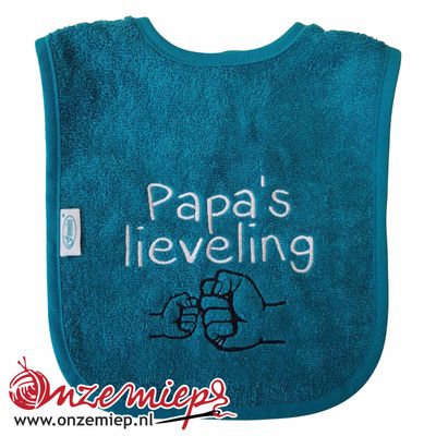 Lake green slab met "Papa's lieveling"