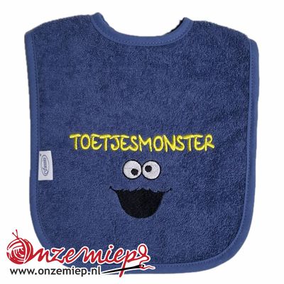 Silk blue slab met &quot;Toetjesmonster&quot;